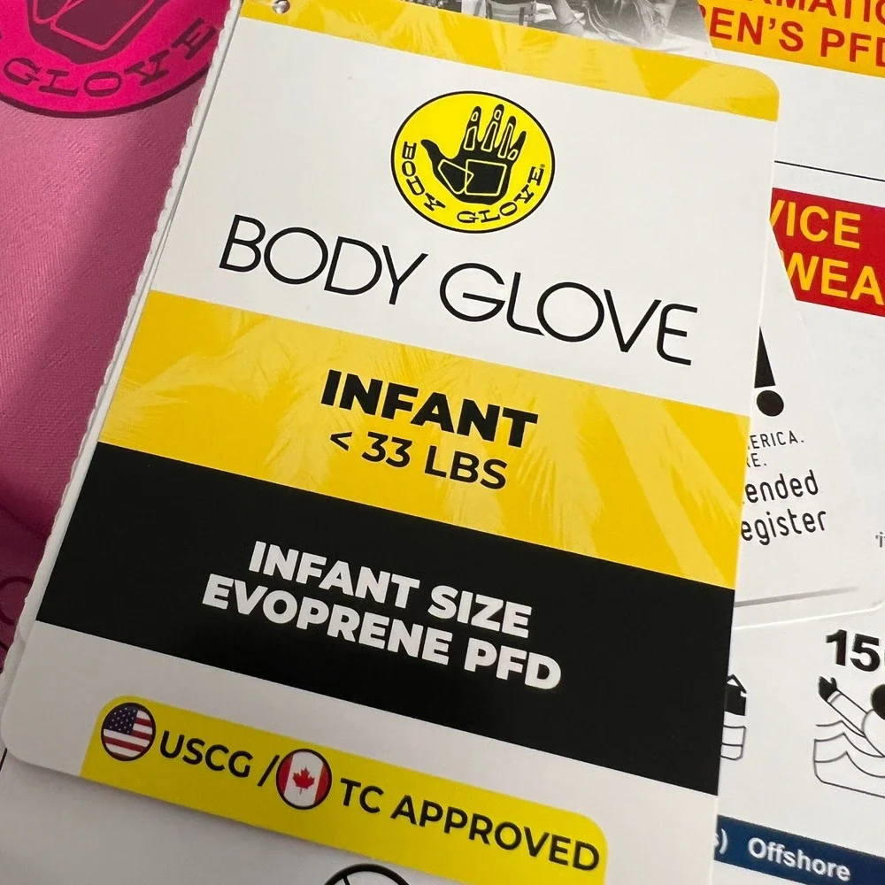 Body Glove Infant Girl EVOprene PFD Pink Life Jacket Under 33lbs BGB26063I NEW